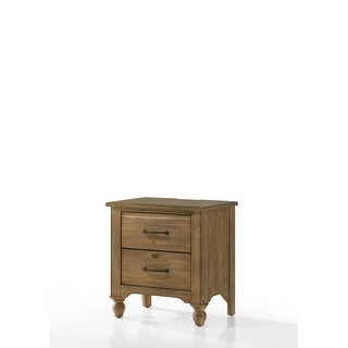 Highland 2-Drawer Wood Nightstand with Charging Outlet, Sand Dune