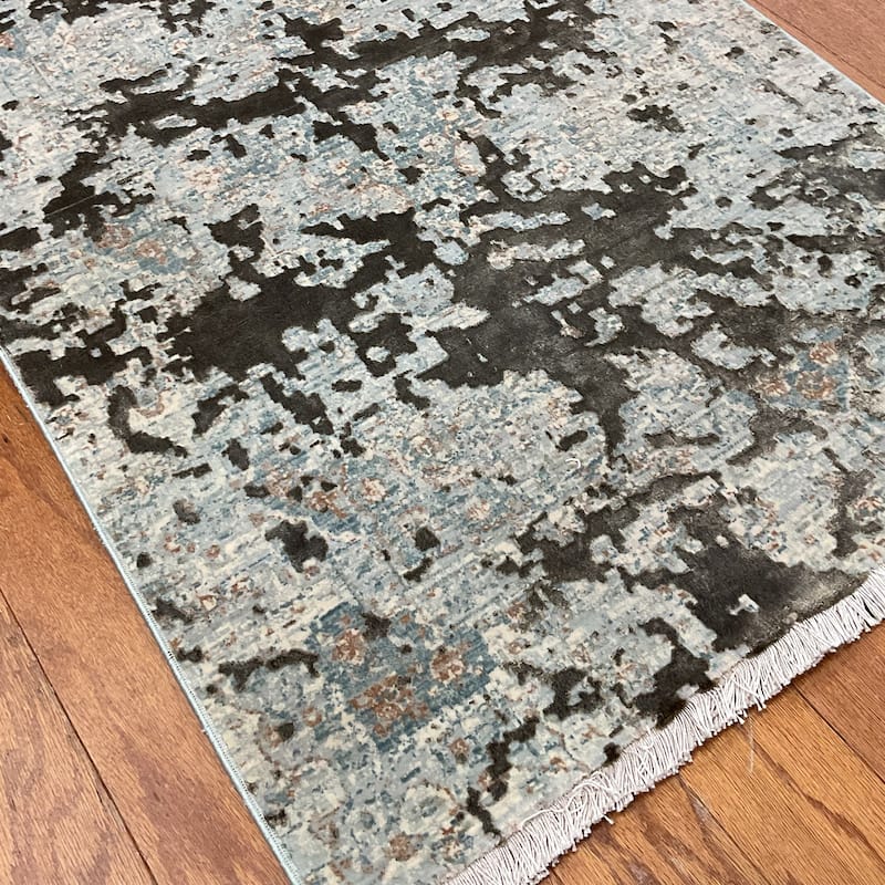 HERAT ORIENTAL Turkish Modern Erased Design Wool & Silk Rug - 2' x 2'11"