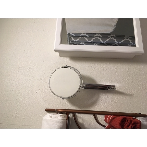Shop Extendable Wall Mount 2x Magnifying Makeup Mirror By Elegant