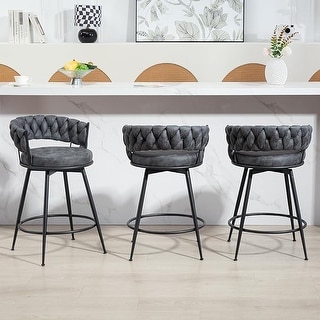 XINMICS 360° Swivel Bar Stools, 24 Inches Modern Counter Height Bar ...
