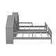 preview thumbnail 14 of 26, Double Twin Size Platform Bed with House-Shaped Headboard and Built-in Nightstand, Grey - Functional Design for Kids' Rooms