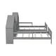 preview thumbnail 14 of 26, Double Twin Size Platform Kids Bed Frame with House-Shaped Headboard and Built-in Nightstand, No Box Spring Required, Grey
