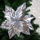 preview thumbnail 2 of 2, 24" Metallic Silver Poinsettia Floral Christmas Pick - 24