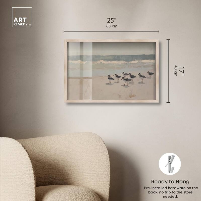 Seagulls at the Beach II Shadowbox by Art Remedy