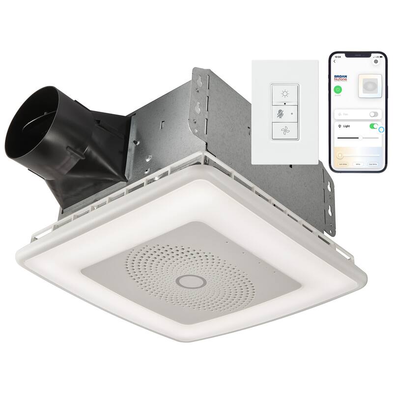 Broan VC110CCT 110 CFM 1.5 Sone Ceiling Mounted Voice Control Bath Fan - White