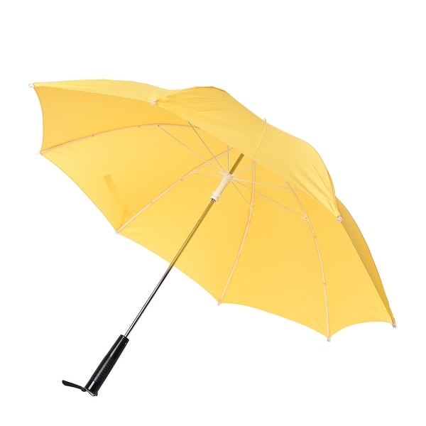 Yellow Black Windproof Folding Sun Open Close LED Straight Umbrella - 41.34 Inches. Opens flyout.