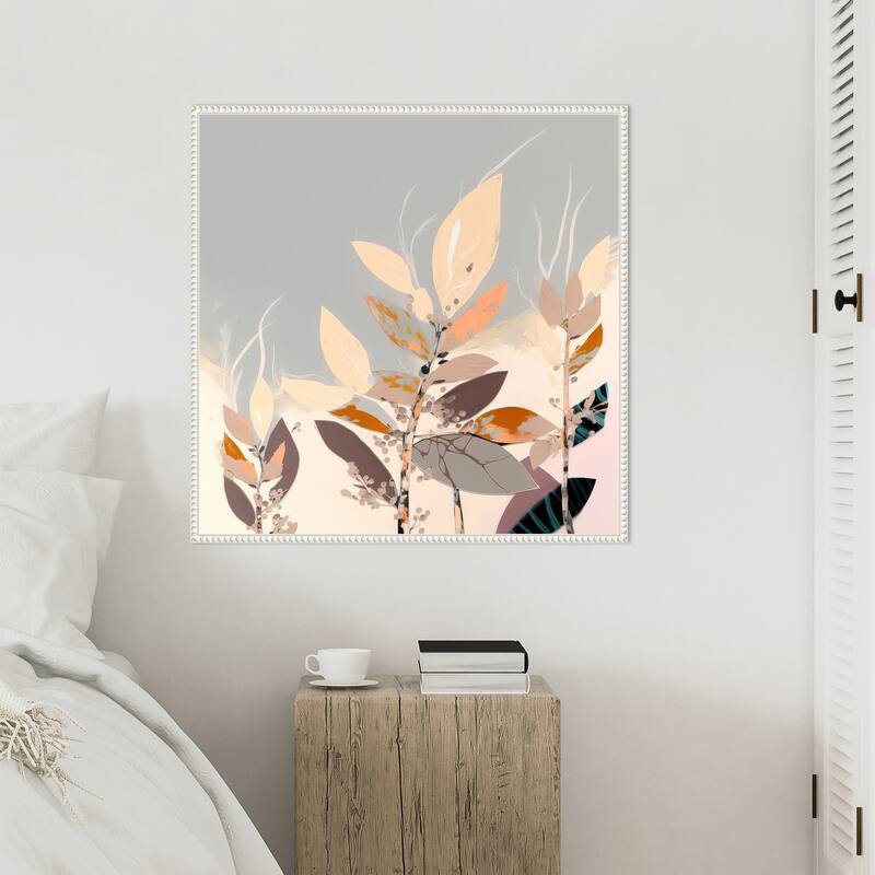 Bohemian Fields by Bella Eve Framed Canvas Wall Art Print - Sylvie Beaded White