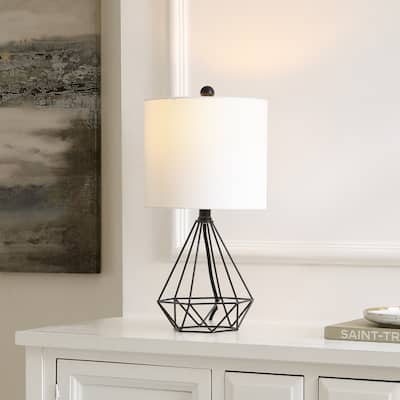 SAFAVIEH Lighting Ellu 18" Modern & Contemporary Table Lamp - 10" W x 10" D x 17" H - 10Wx10Dx17H