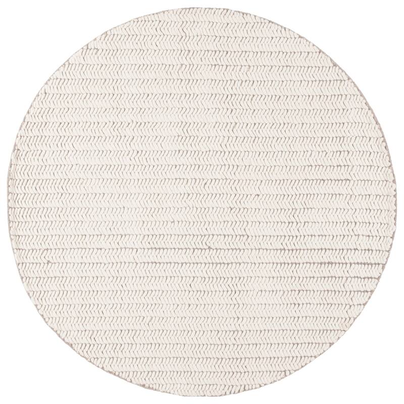 SAFAVIEH Hand-Loomed Natura Liselott Transitional Wool Rug - 6' Round - Ivory
