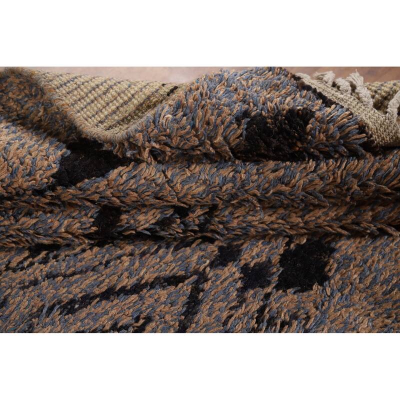 Geometric Moroccan Oriental Area Rug Handmade Wool Carpet - 7'2" x 10'6"