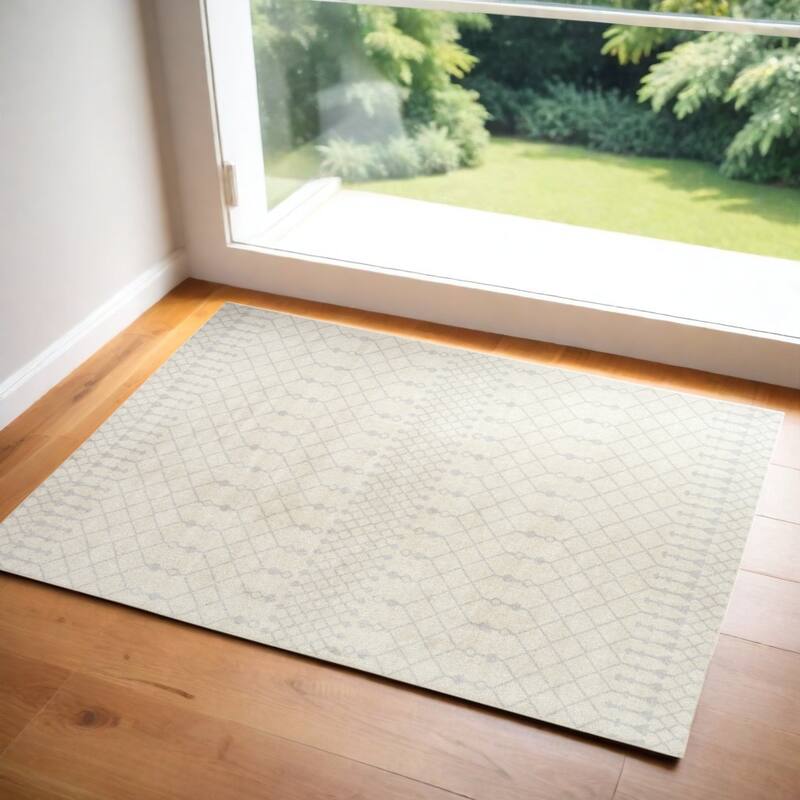 Power Loomed Abstract Modern Low Pile Area Rug - 60' X '39' X '0.25 - Oxford Blue - Rectangle