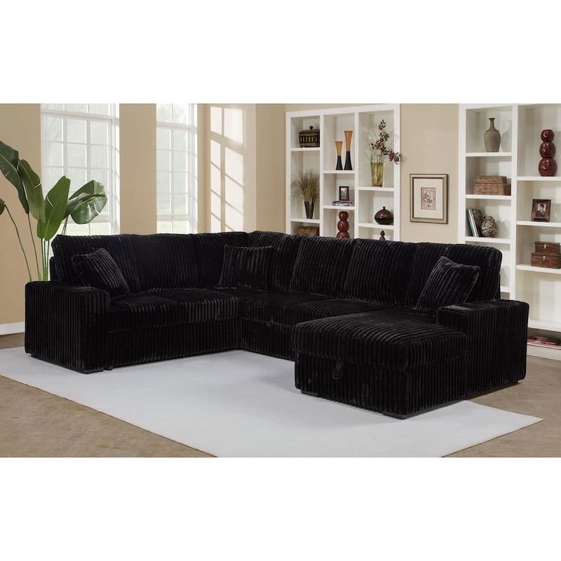 Devonshire Sleeper Sectional Sofa Storage Chaise - 122.00'' x 96.75''-50.00'' x 39.25''