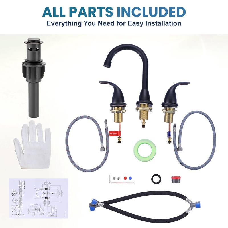 WOWOW 8 in. Widespread Double Handle Bathroom Faucet