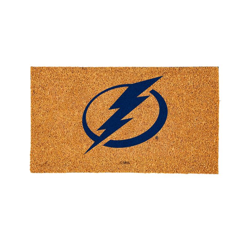 Coir Door Mat, 16"x 28", Tampa Bay Lightning - 28" x 16"
