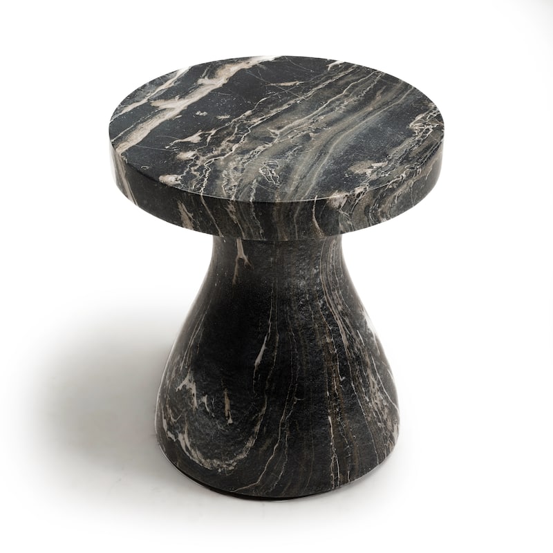 Studio London Monia Stylish Indoor and Outdoor Faux Marble End Table