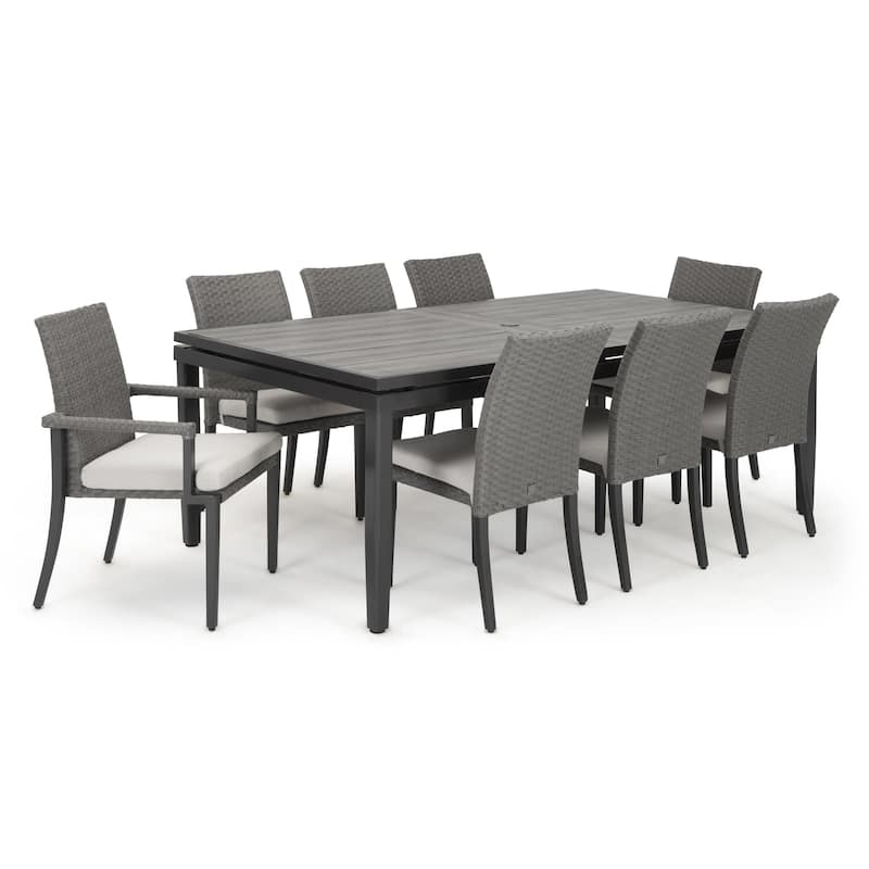 Vistano 18 Piece Sunbrella Outdoor Patio Estate Dining Group - Canvas Flax