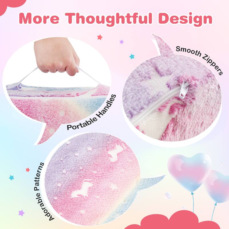 Gymax Glow in the Dark Modular Kids Play Couch Set w/ Machine-washable