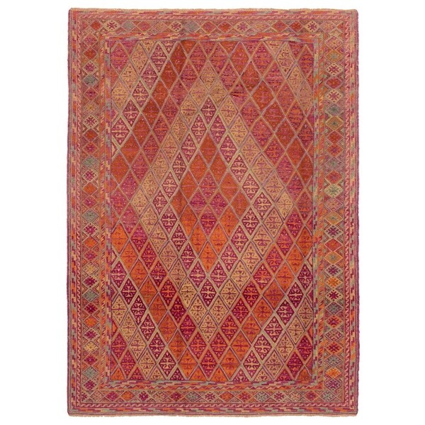 ECARPETGALLERY Hand-knotted Tajik Caucasian Purple Wool Rug - 6'4 x 9'2. Opens flyout.