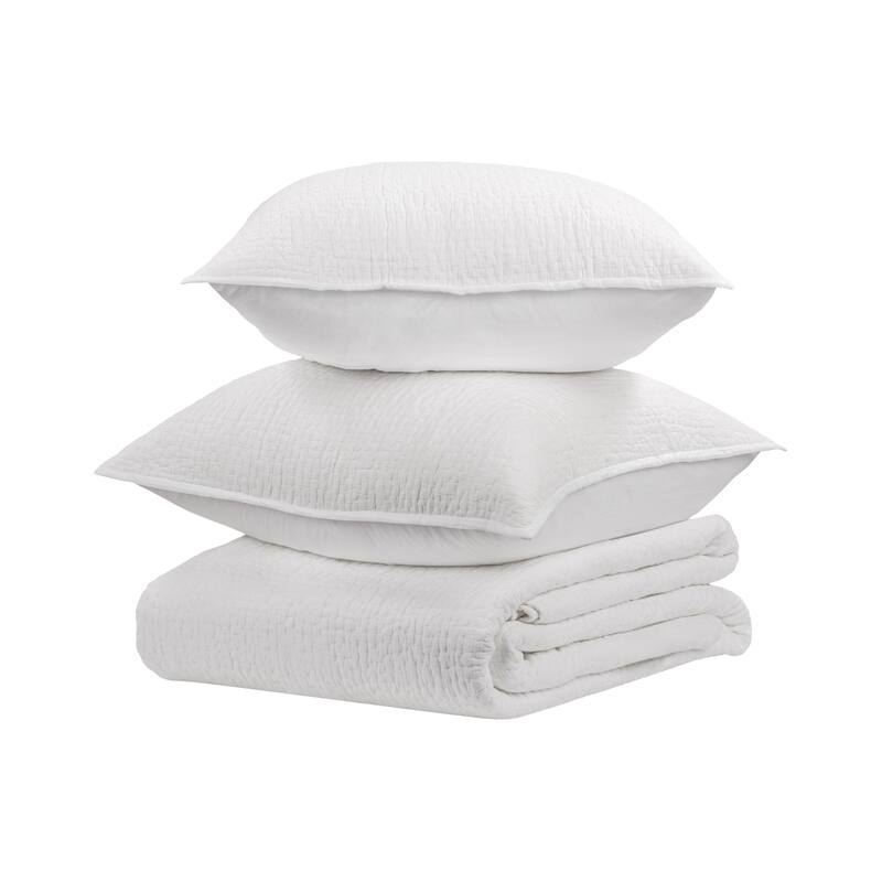 Villa by Classic Home Danica 100% Cotton White Quilt