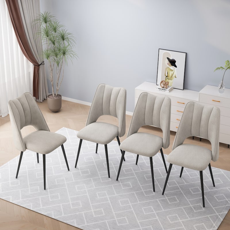 4-Piece Modern Dining Chair Set Dining Rooms Chair with Adjustable Feet