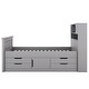 preview thumbnail 11 of 22, Twin Captain Platform Bed with Bookcase Headboard & 4-Drawers, Grey