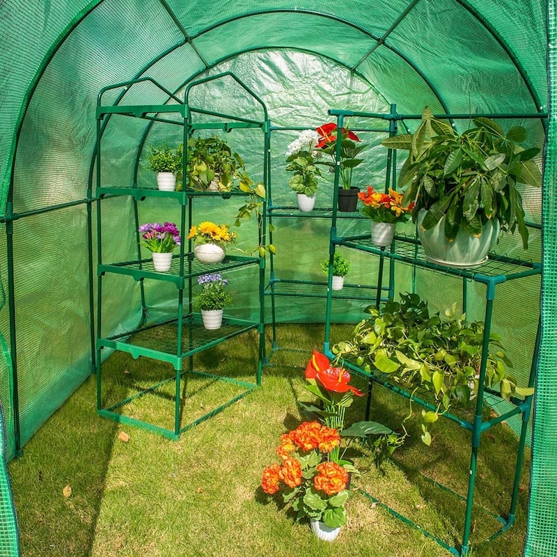 9.7 FT Long Large Gardening Walk-in Greenhouse