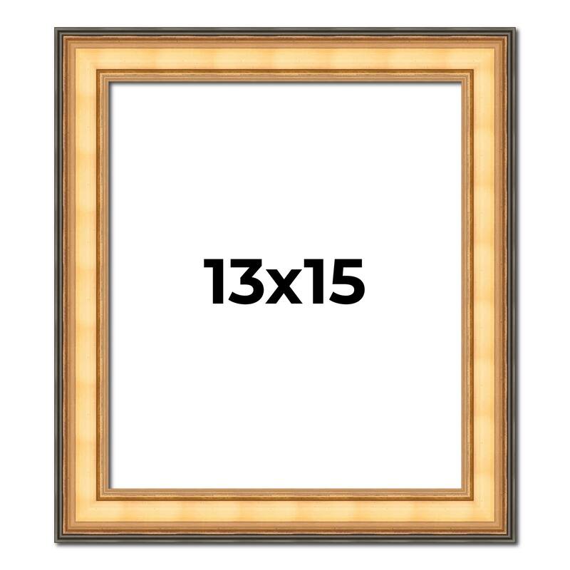 13x15 Frame Gold Plein Aire Solid Wood Picture Frame Width 2 Inches |
