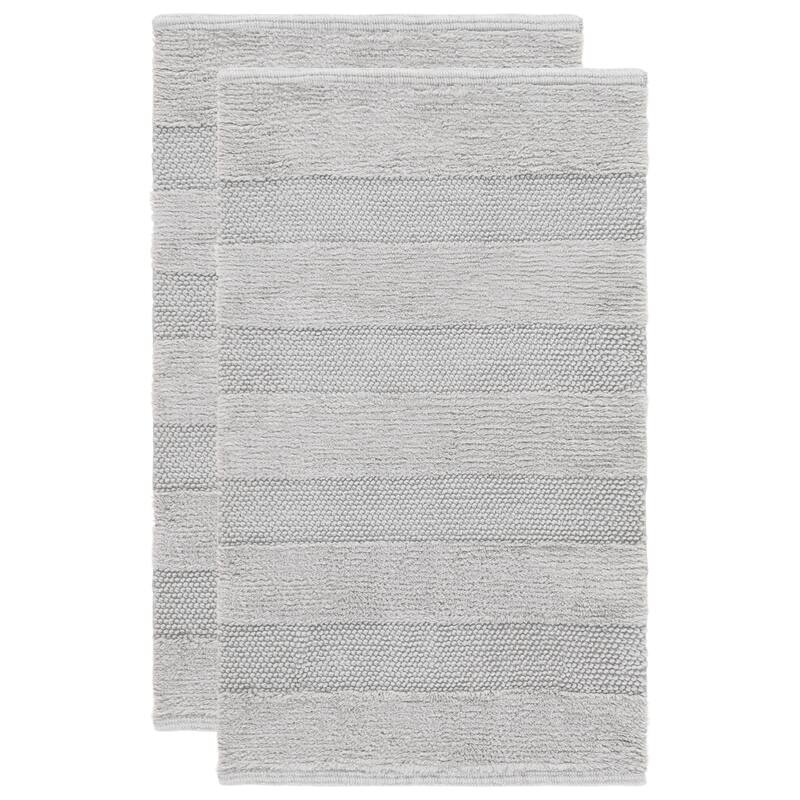 SAFAVIEH Home Harper Textured Striped 32"L x 20"W Bathmat Set of 2