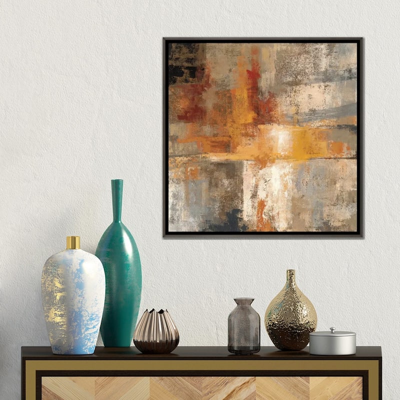 iCanvas "Silver and Amber Crop " by Silvia Vassileva Framed