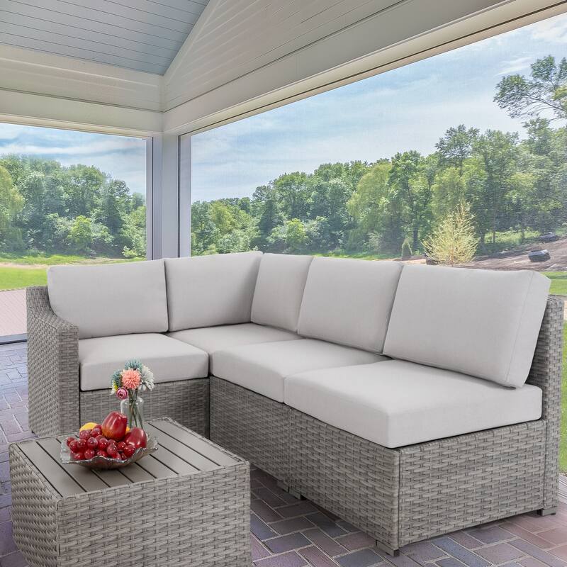 5 Piece Patio Sectional Conversation Set