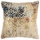 preview thumbnail 2 of 3, Rizzy Home Beige, Metallic Gold, Blue, and Grey Geometric Throw Pillow