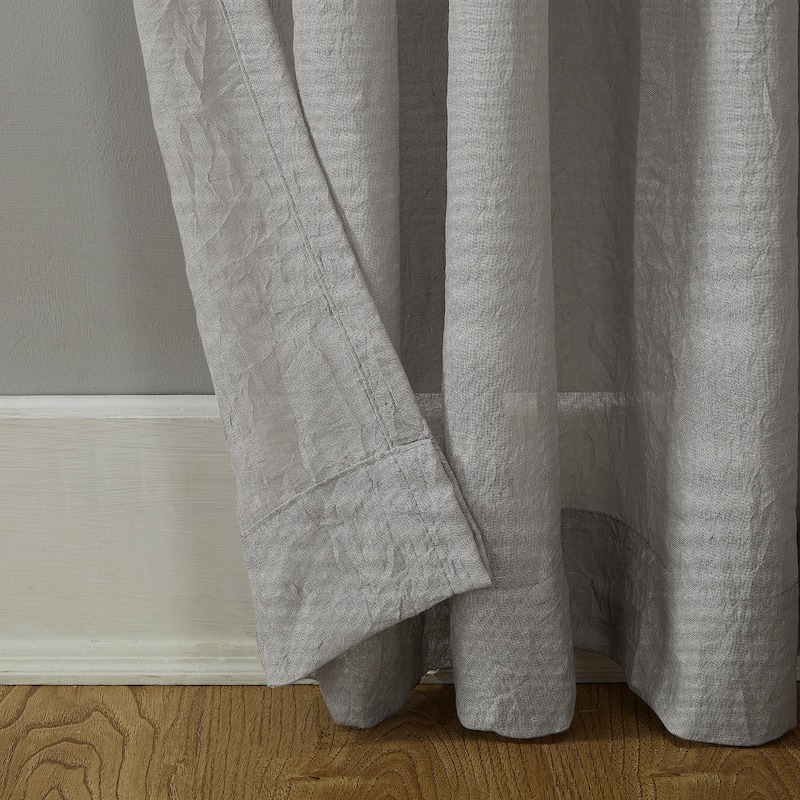 No. 918 Ladonna Crushed Texture Semi-Sheer Rod Pocket Curtain Panel, Single Panel