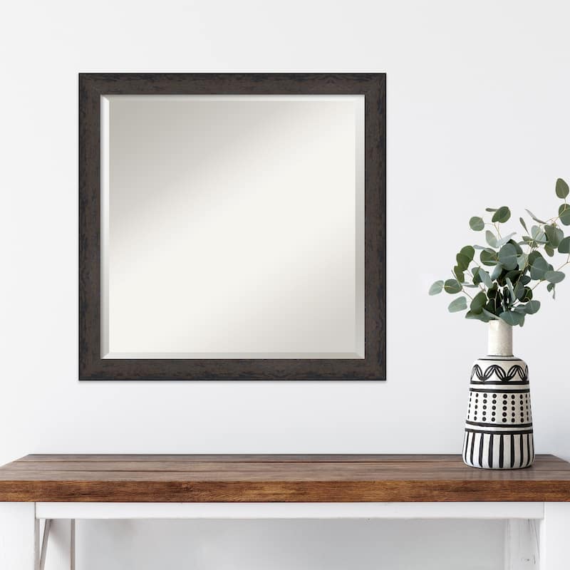 Dappled Narrow Beveled Wood Framed Wall Mirror