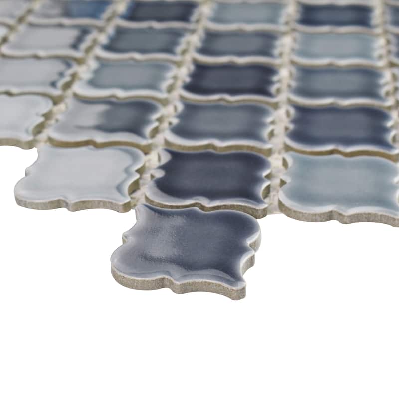 Merola Tile Hudson Tangier Stillwater 12-3/8" x 12-3/8" Porcelain Mosaic Floor and Wall Tile