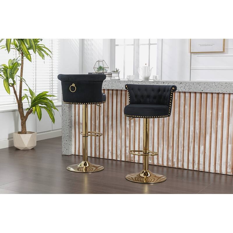 2PCS Swivel Counter Height Bar Stools