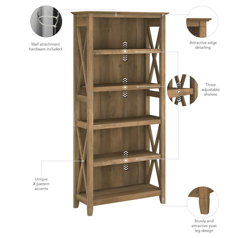 Key West 5 Shelf Bookcase Set by Bush Furniture