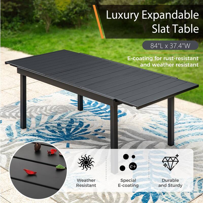 MAISON ARTS 7/9-Piece Patio Dining Set with Extendable Table