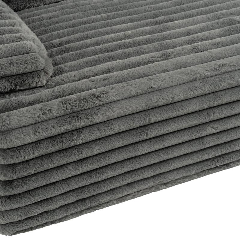 Sectional Upholstered Sofa with Convertible Upholstered Chair