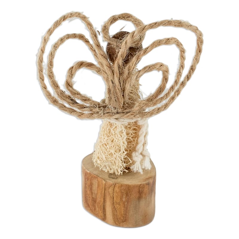 Novica Handmade Earth Angel Natural Fiber Statuette