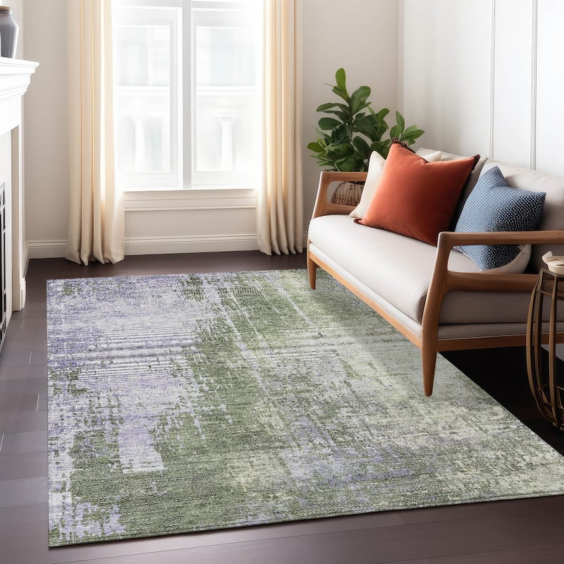 Machine Washable Indoor/ Outdoor Chantille Modern Ombre Rug