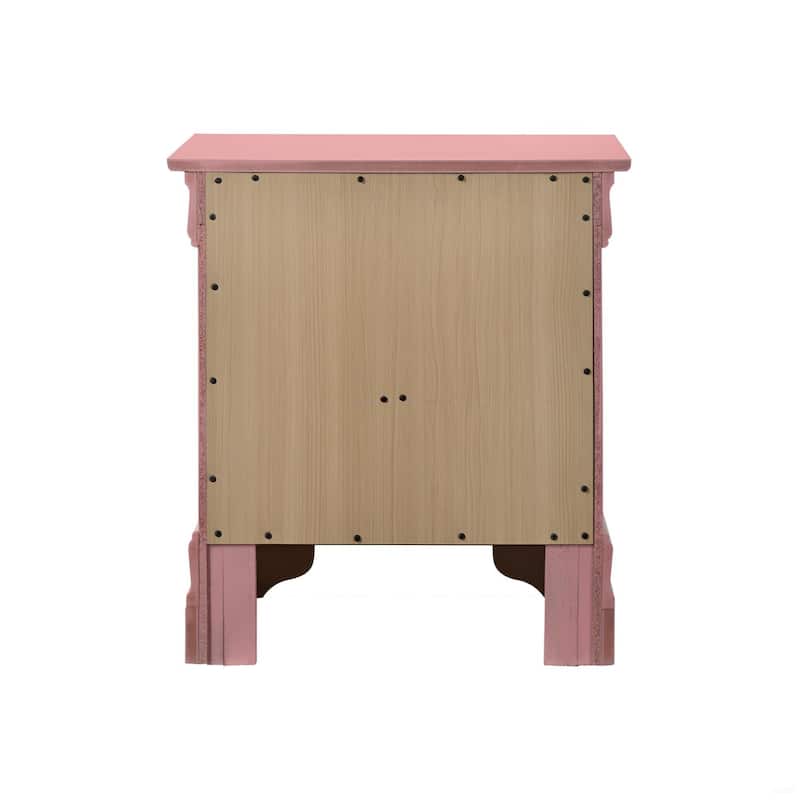 Pink Traditional Nightstand with High-Quality Materials