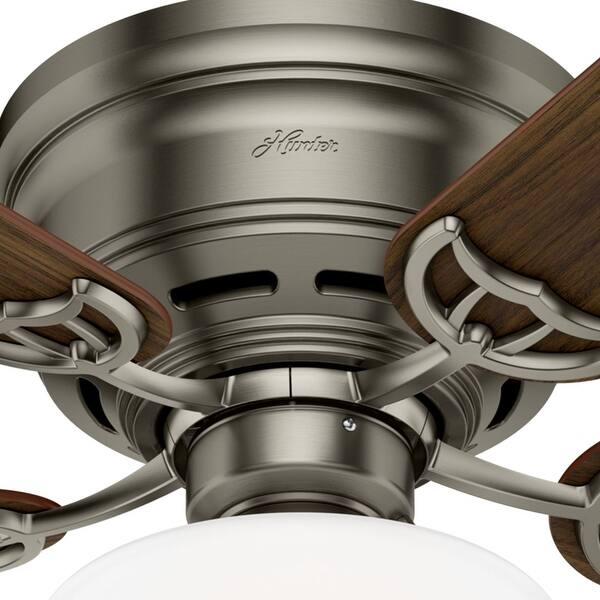 Hunter 52 Low Profile Ceiling Fan With Light Kit Pull Chain Overstock 8688908