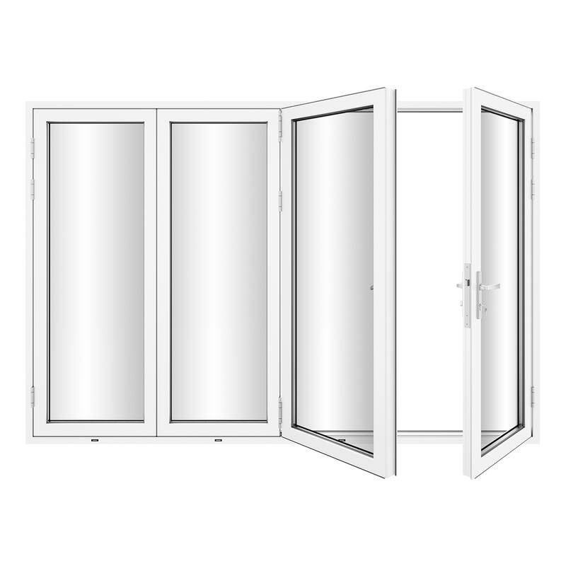 KaMic 120" x 96" 4-Panel Aluminum Patio Folding Door Right to Left-Outswing