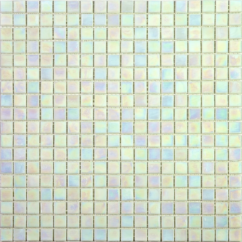Apollo tile 12" x 12" Skosh Glossy Light Bone White Glass Tile (18.69 sq ft/case) - 20 Pack