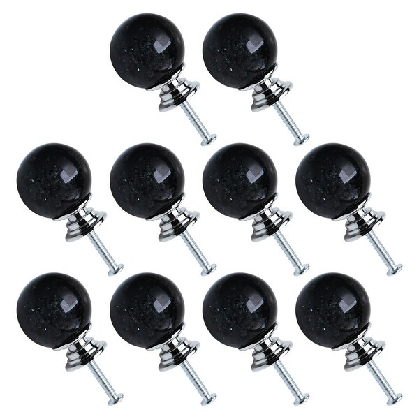 Crystal Knobs Drawer Pull Handle Cupboard Cabinet Dresser Gray 30mm Dia 10pcs