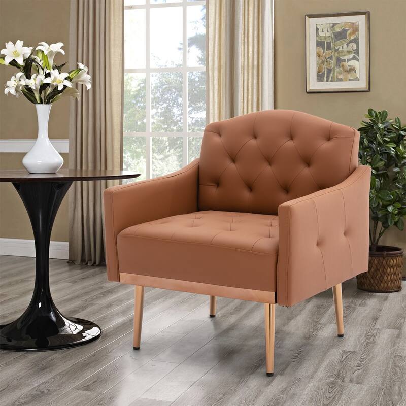Tufted Decorative Fabric Armchair