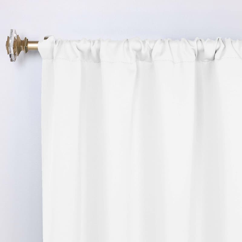 Superior Solid Machine Washable Room Darkening Semi-Blackout Curtains, Set of 2