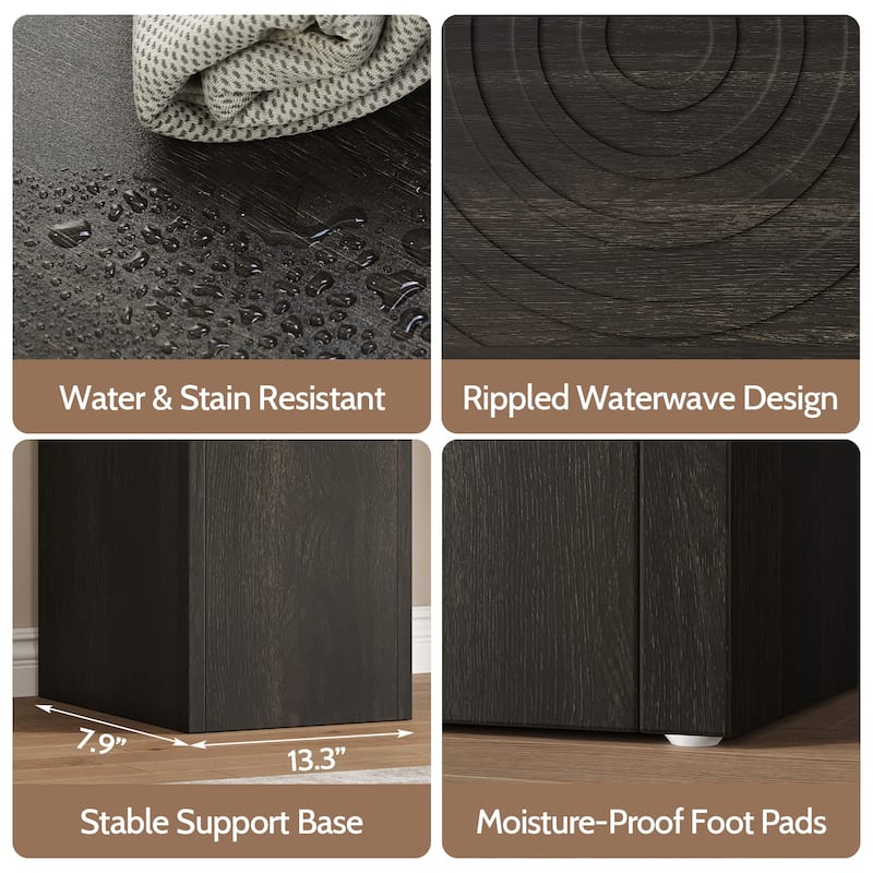 Rossetta Farmhouse Carved Design Console Table with Water Ripple Pattern Detail