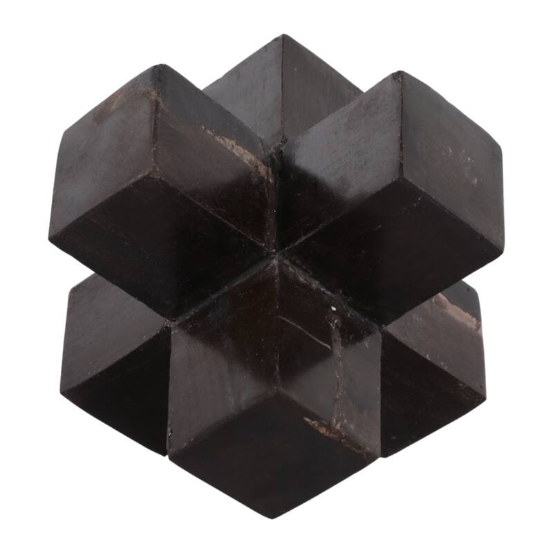 Wood Decorative Object Geometric Design for Home Bedroom Office Decor - 5" x 5" x 5"