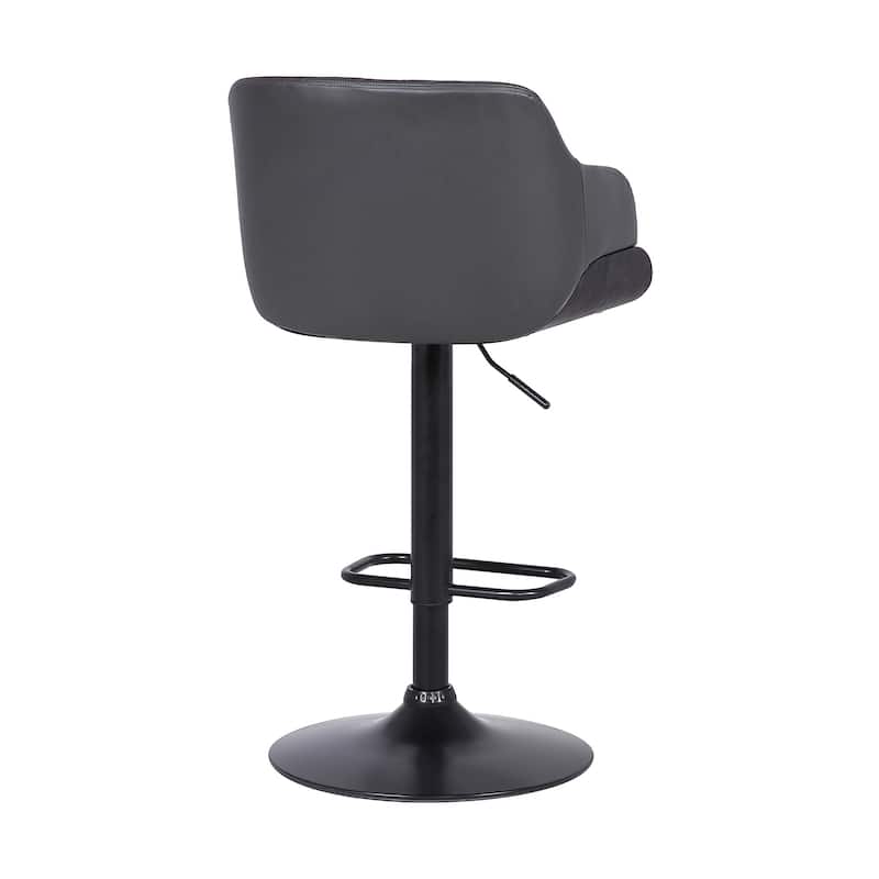 Faux Leather Adjustable Swivel Bar Stool with Chrome or Iron Frame - 20.5" x 21" x 44" (D x W x H)